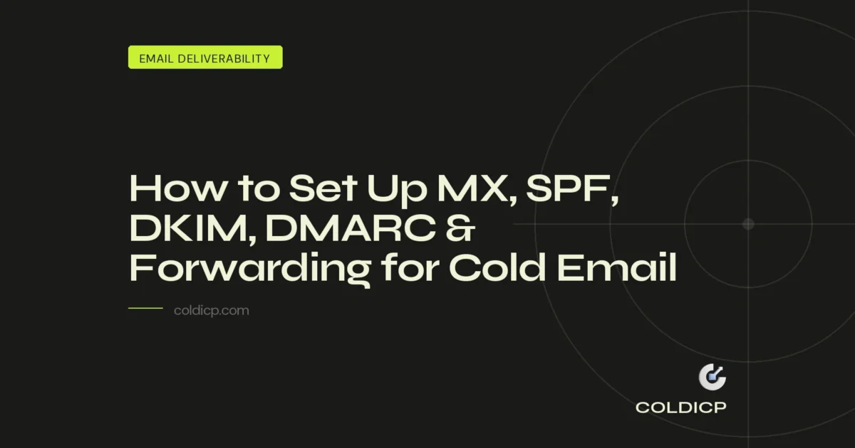 How to Set Up MX, SPF, DKIM, DMARC & Forwarding for Cold Email — COLDICP